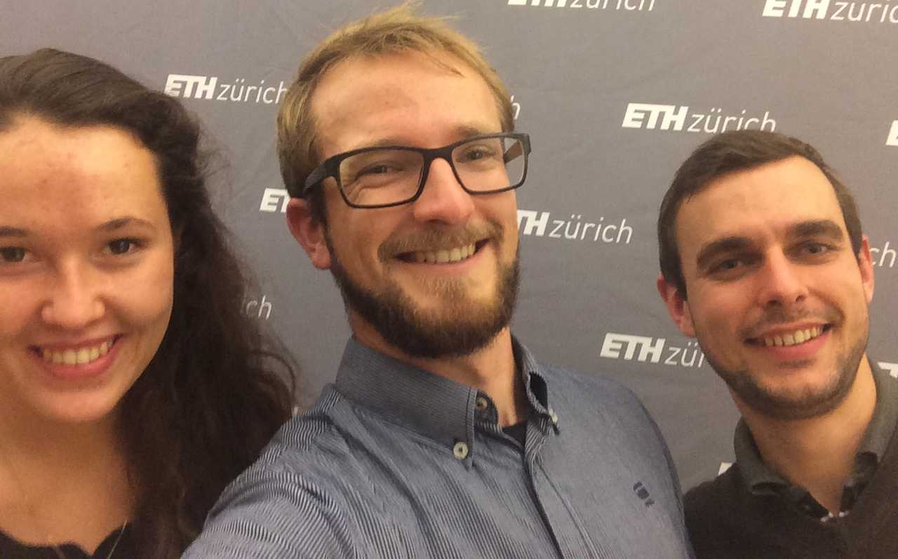 Enlarged view: Three of overall four ESOP-scholarship holders from D-USYS (from left): Pauline Béziat, Marius Hodel und Simon Janssen.