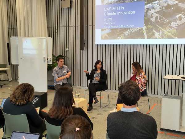 Panel discussion with Jan Rajczak, Sonia Seneviratne and Carole Rapo on how to diagnose the climate crisis.