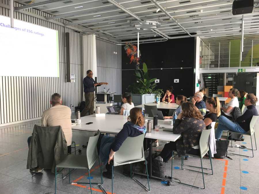 Kumar Jegarasasingam is giving an input on environmental, social, and governance issues related to climate finance.