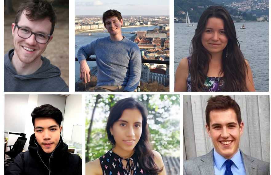 Vergrösserte Ansicht: v.l.n.r: Mischa Aeschlimann, Giacomo Delagado, Inea Lehner (oben), Zou Yibiao, Galicia Cruz Alma, Charles Rees (unten) 